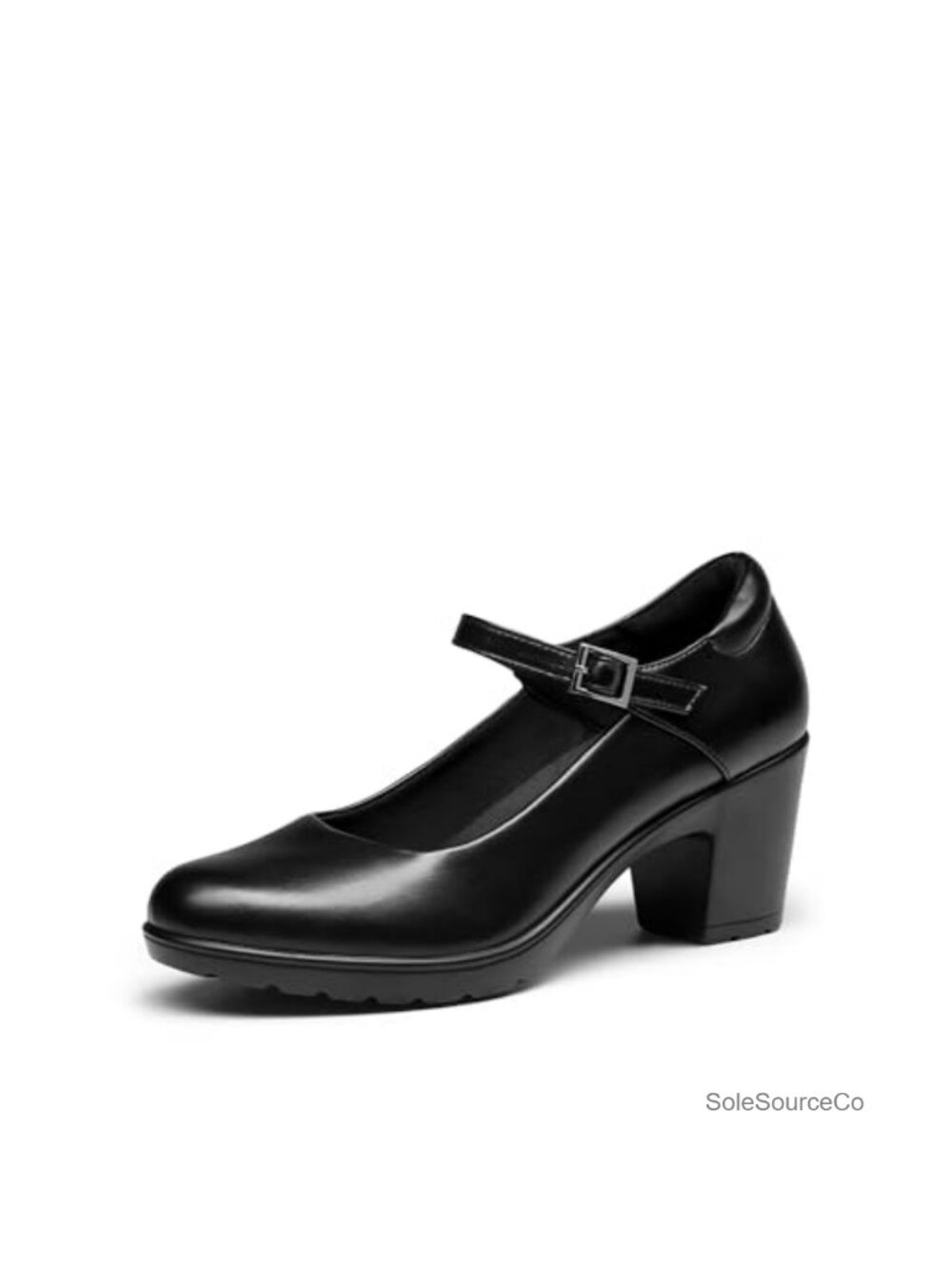 Mary Jane Arch Support Block Heels PU Leather Adjustable Strap Pumps